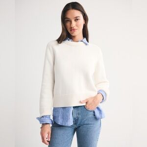 The A&F Madeline Crew Sweater in Cream